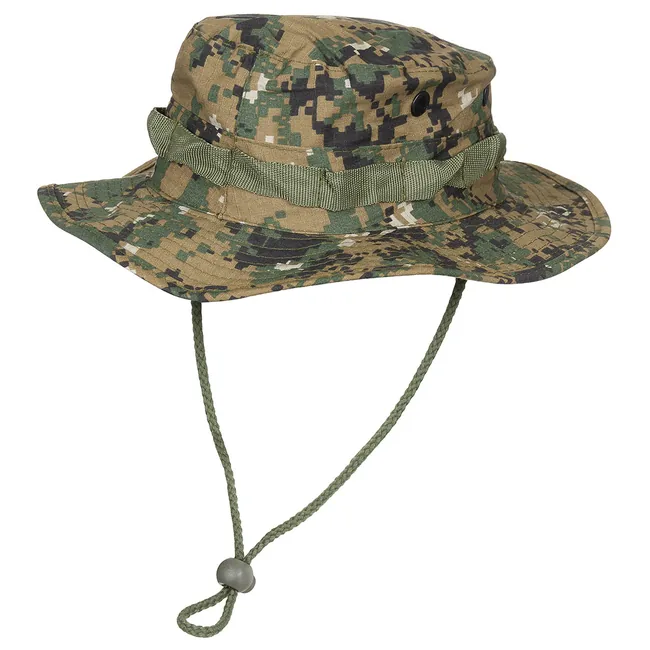 US GI Buschhut, Kinnband, GI, Boonie, Rip Stop, dig. woodl.