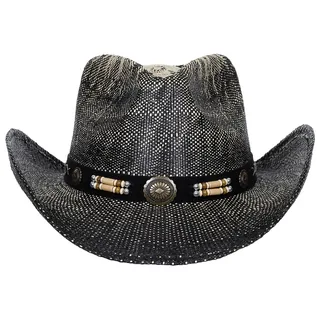 Strohhut, "Texas", mit Hutband, schwarz-braun
