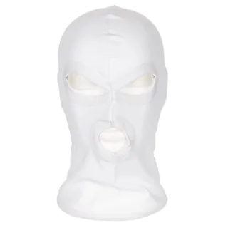 Balaclava, 3-Loch, dünn, weiß, 100 % Baumwolle