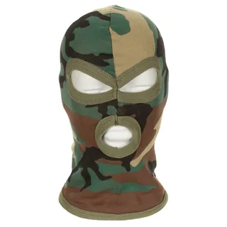 Balaclava, 3-Loch, dünn, woodland, 100 % Baumwolle