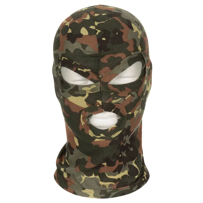 Balaclava, 3-Loch, dünn, flecktarn, 100 % Baumwolle