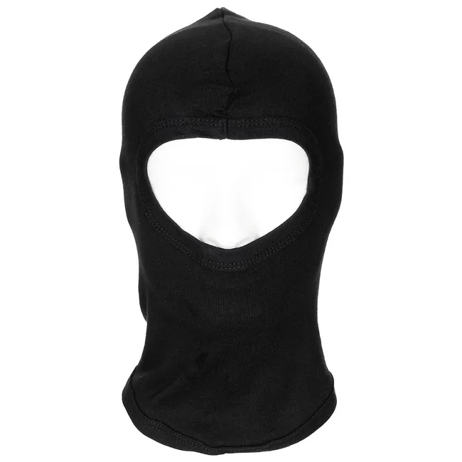 Balaclava, 1-Loch, dünn, schwarz, 100 % Baumwolle