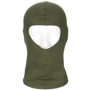 Balaclava, 1-Loch, dünn, oliv, 100 % Baumwolle