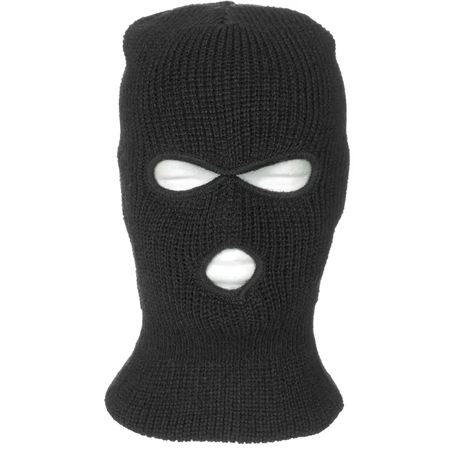Balaclava, 3-Loch, Polyacryl, schwarz