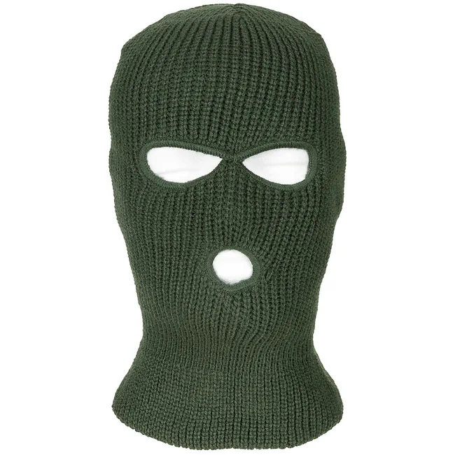Balaclava, 3-Loch, Polyacryl, oliv