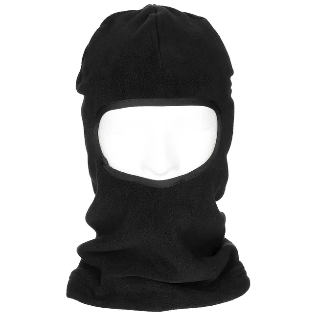 Balaclava, 1-Loch, schwarz, Polyester-Fleece