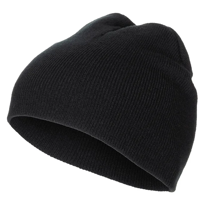 Strickmütze, "Beanie",schwarz, fein gestrickt, kurz