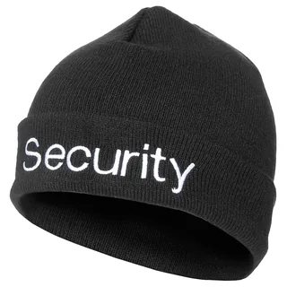 Rollmütze, Polyacryl, schwarz, silber bestickt,"Security"