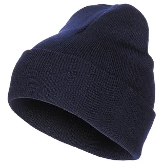 Rollmütze, 100 % Wolle, fein gestrickt, blau
