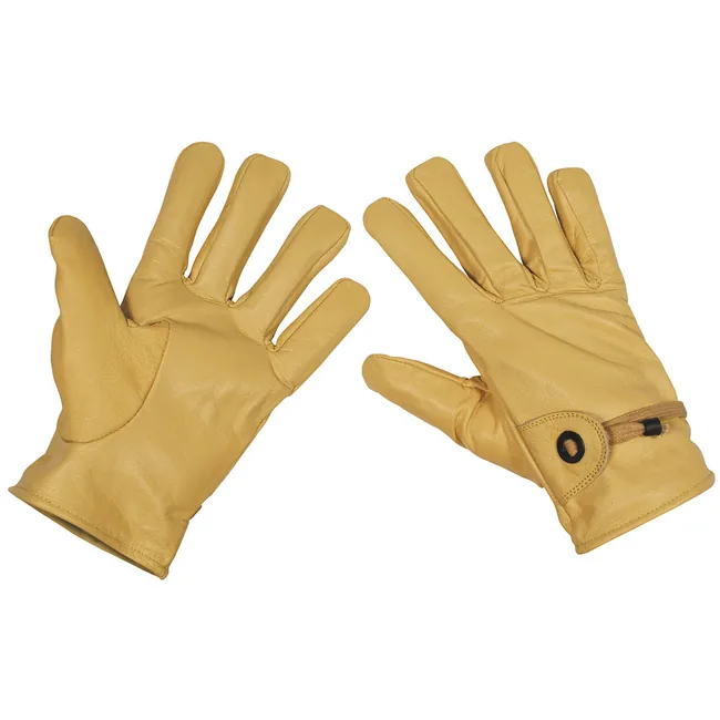 Western-Fingerhandschuhe, Leder, beige