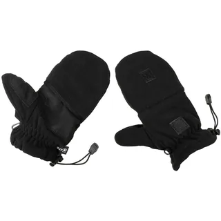 Fleece-Faust-Fingerhandschuhe, schwarz, mit Ausziehschlaufen