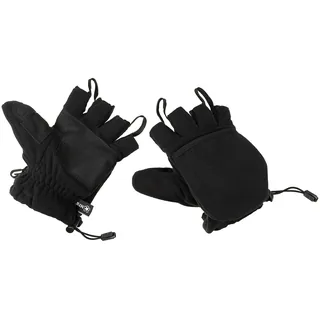 Fleece-Faust-Fingerhandschuhe, schwarz, mit Ausziehschlaufen
