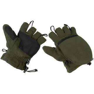 Fleece-Faust-Fingerhandschuhe, oliv, mit Ausziehschlaufen