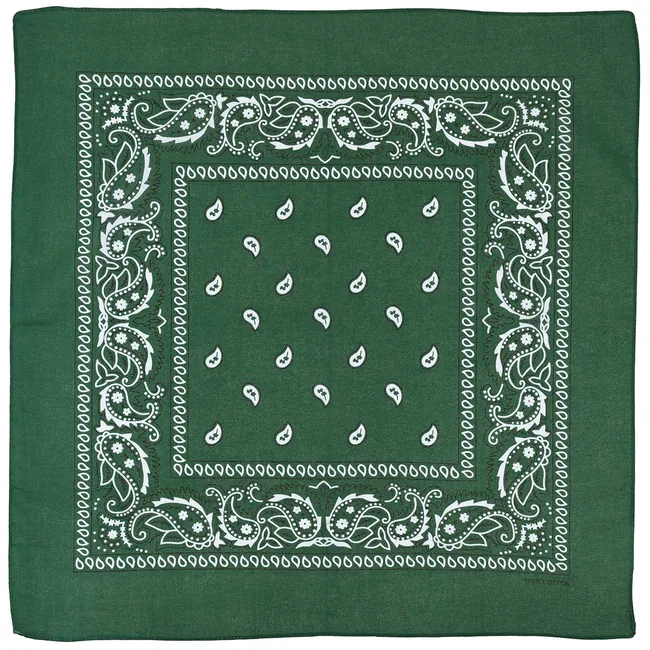 Bandana, oliv-weiß, ca. 55 x 55 cm, Baumwolle