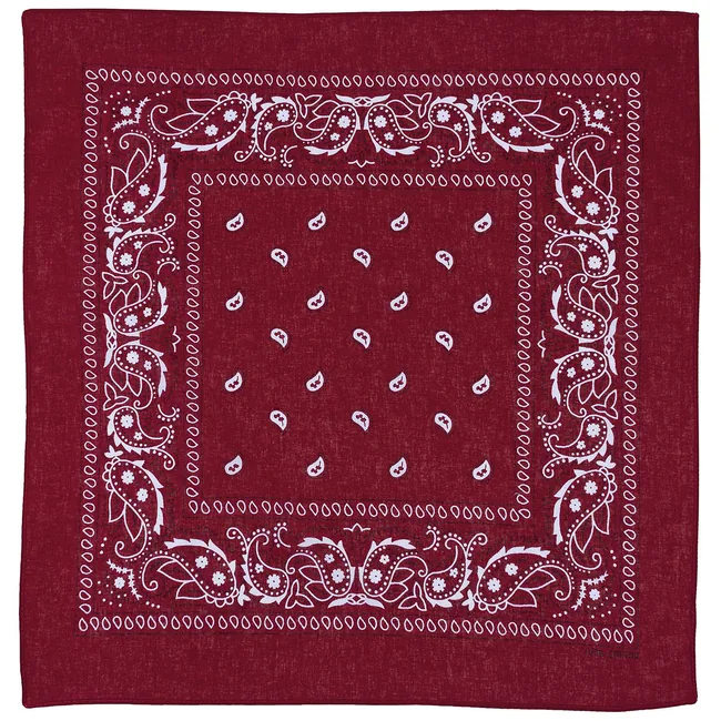 Bandana, burgund-weiß, ca. 55 x 55 cm, Baumwolle