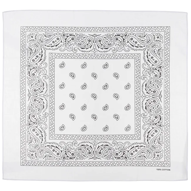 Bandana, weiß-schwarz, ca. 55 x 55 cm, Baumwolle