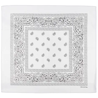 Bandana, weiß-schwarz, ca. 55 x 55 cm, Baumwolle