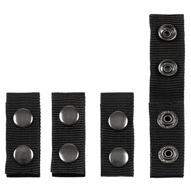 Gürtelhalter, Nylon, 4 Stk., schwarz, mit 2 Druckknöpfen