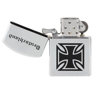 Benzin-Sturmfeuerzeug, chrom, poliert, "Deutschland", unbef.