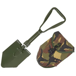 BW Klappspaten, 3-teilig, oliv, mit gebrauchter Tasche