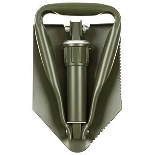 BW Klappspaten, 3-teilig, oliv, mit gebrauchter Tasche