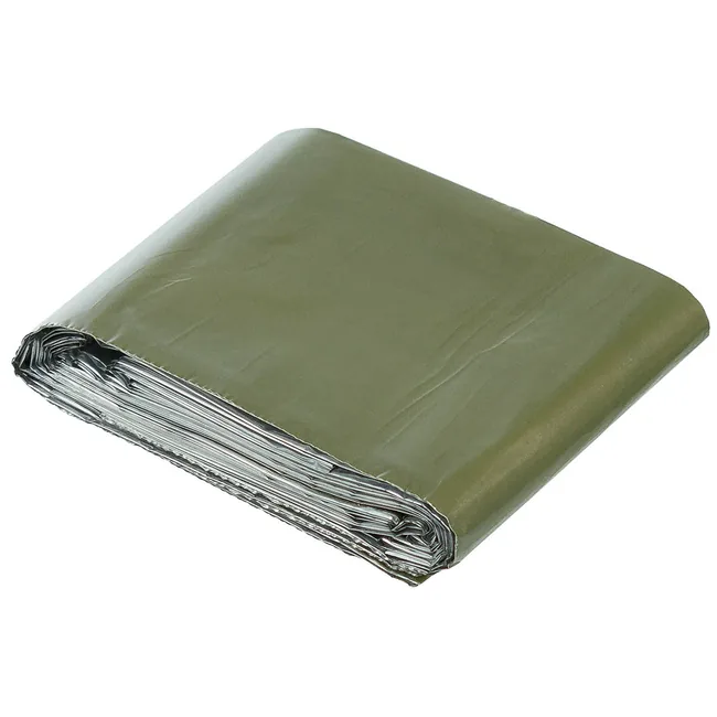 Rettungsdecke, silber- und, olivfarben beschichtet