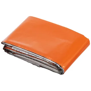 Rettungsdecke, silber- und, orangefarben beschichtet
