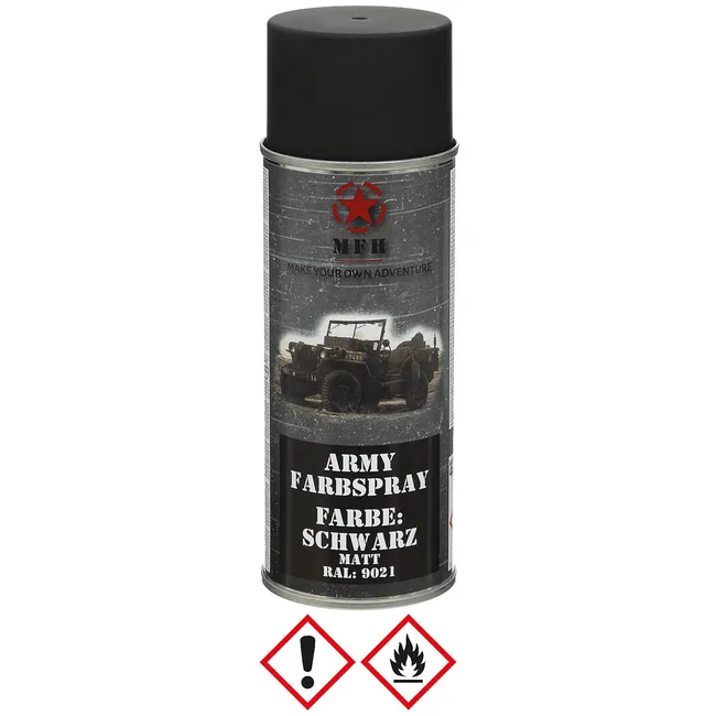 Army Farbspray, SCHWARZ, matt, 400 ml