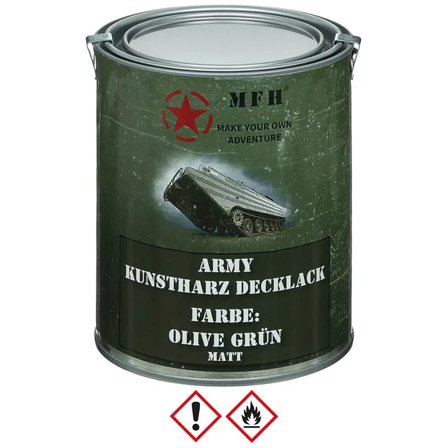 Army Lack, OLIV GRÜN, matt, Dose, 1 l