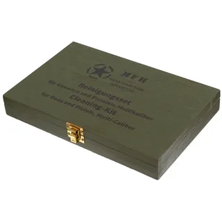 Reinigungsset, für Gewehr und, Pistole, Multikaliber, Holzbox