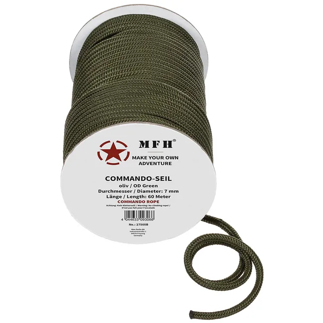 Seil, oliv, 7 mm, 60 Meter