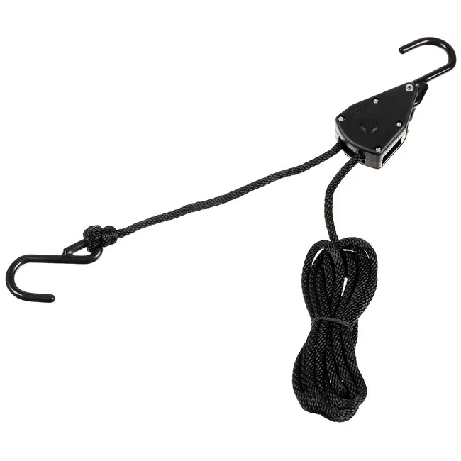 Spannseil, 4 mm, 2 Meter, mit Ratschensicherung, schwarz