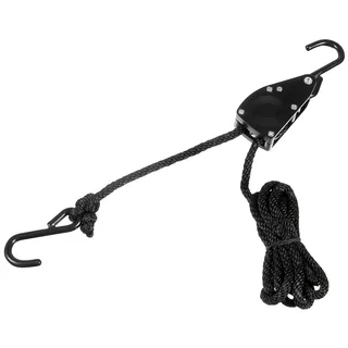 Spannseil, 6 mm, 2 Meter, mit Ratschensicherung, schwarz