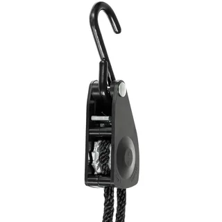 Spannseil, 6 mm, 2 Meter, mit Ratschensicherung, schwarz