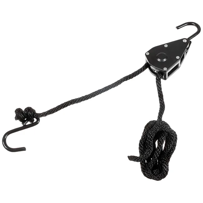 Spannseil, 9 mm, 2 Meter, mit Ratschensicherung, schwarz