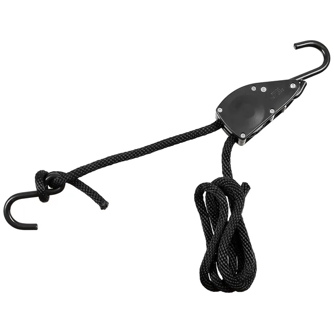 Spannseil, 11 mm, 2 Meter, mit Ratschensicherung, schwarz