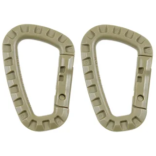 Karabiner, Plastik, coyote tan, D 7 mm x 8,5 cm, 2er Pack