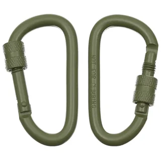 Karabiner, Schraubverschluss, D 6 mm x 6 cm, 2er Pack, oliv