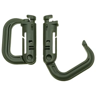 Karabiner, Plastik, "MOLLE", oliv, 2er Pack