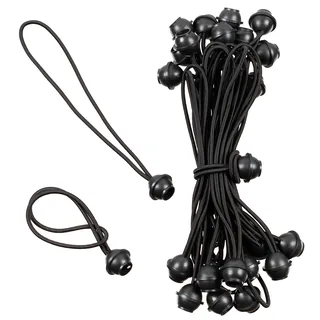 Spanngummi mit Kugel, schwarz, 25er Pack