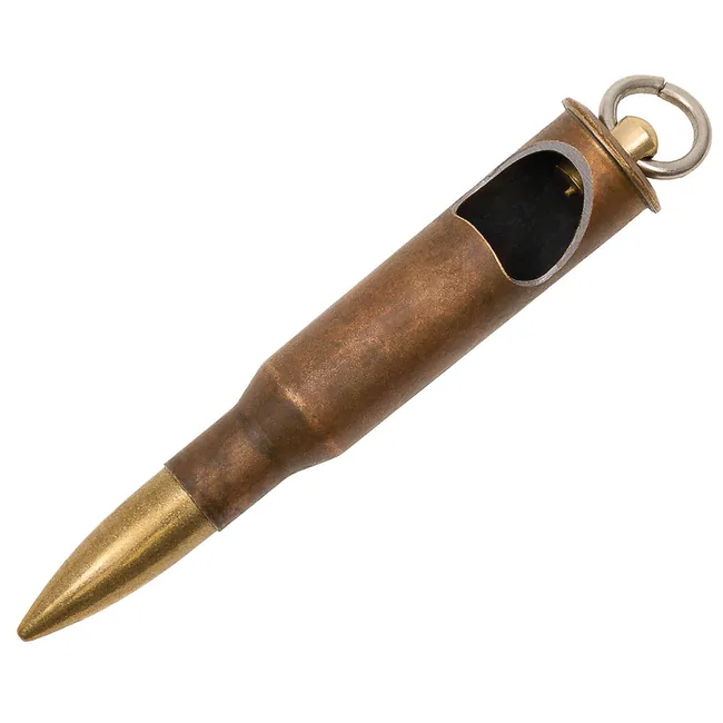 Anhänger-Patrone, "Mosin", Messing, mit Flaschenöffner