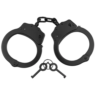 Handschellen, "Deluxe", 2 Schlüssel, Stahl, schwarz