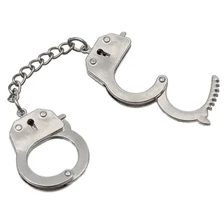 Handschellen, silber, Metall, Schlüsselanhänger,12 St./Disp.