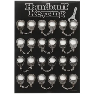 Handschellen, silber, Metall, Schlüsselanhänger,12 St./Disp.