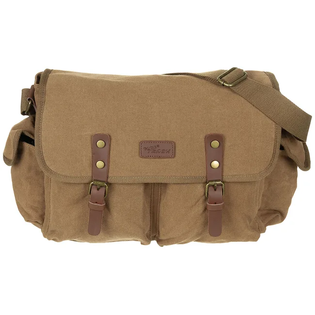 Handtasche, Canvas, "PT", braun