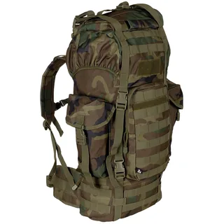 BW Kampfrucksack, "MOLLE", 65 l, Alu-Ausst., woodland