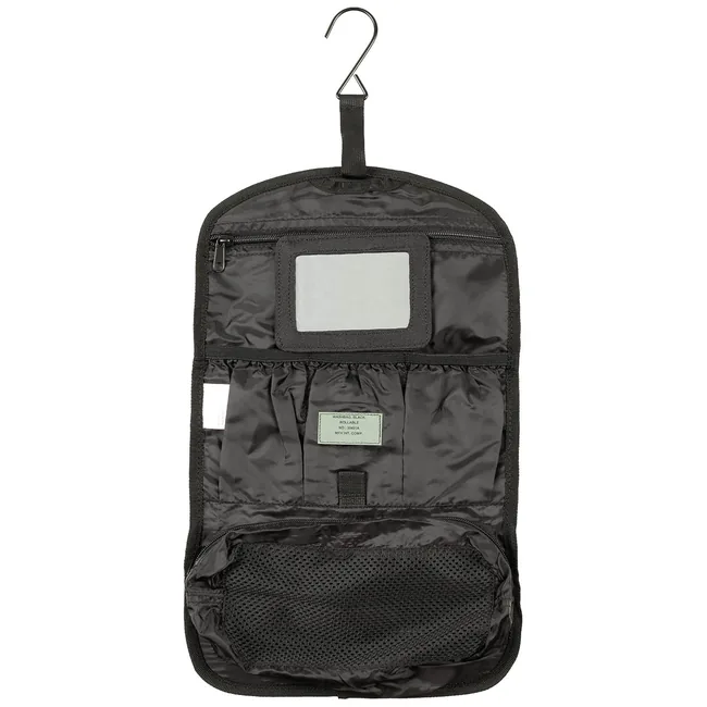 Brit. Waschzeugtasche, rollbar, schwarz