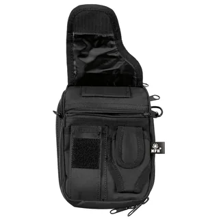 Gürtel-Umhängetasche, schwarz, mit abnehmbarem Holster