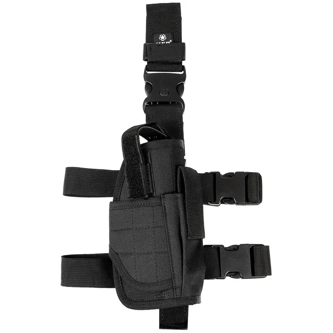 Pistolenbeinholster, schwarz, verstellbar, rechts
