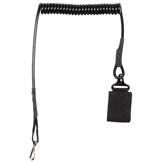 Sicherheitsband für Pistole, schwarz, mit Karabiner